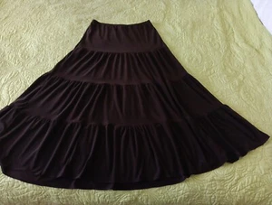 Jasonmaxwell Vintage Hippie Boho Brown Multitiered Skirt Sz M - Picture 1 of 4