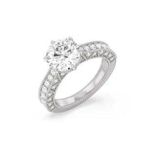 18K White Gold Engagement Ring 2.25 Ct IGI Lab Created Round Cut Diamond - Picture 1 of 10
