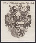 Fick Alt Ober Amerthal Wappen Kupferstich Genealogie Heraldik 1820