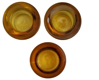 Juego de 3 candelabros de vidrio Tealight color dorado/ámbar caja y barril nuevos con etiquetas Foto 1 de 4