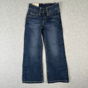 Wrangler toddler Size 5 Slim Adjustable Waist Denim Jeans Blue Wide Leg NWT - Picture 1 of 5