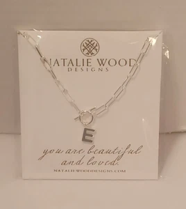 Natalie Wood Designs Knebel Anfangsbuchstabe E Halskette 18" versilbert NEU - Bild 1 von 4