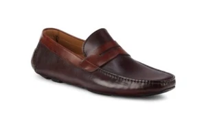 NIB Magnanni Dual-Tone Brown Leather Penny Detailed Drivers EU43/10US *Sold Out* - Picture 1 of 24
