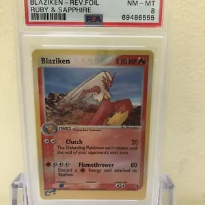 2003 Pokemon Ex Ruby & Sapphire Blaziken- Reverse Foil (#15) - Nm-Mt PSA 8 87 - Picture 1 of 6