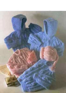 baby girls boys cardigans jacket and hat dk knitting pattern COPY a4 - Picture 1 of 1