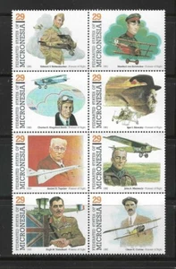 MICRONESIA , USA ,1993 , PIONEERS OF FLIGHT , BLOCK OF 8 STAMPS , MNH , CV$5 - Picture 1 of 1