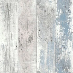 Nautical Blue Driftwood Wallpaper - Shabby Chic Design Studio - Wood Wall 670508 - Picture 1 of 5