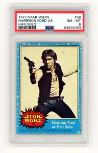 HARRISON FORD AS HAN SOLO 1977 Star Wars #58 PSA 8 - Picture 1 of 2