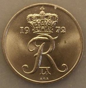1972 Denmark 10 Ore BU Coin KM# 849.2 prwrwt - Picture 1 of 2