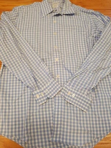 Camisa a Cuadros Brooks Brothers 1818 Madison Para Hombre L/S Azul Talla Grande L Algodón Supima - Imagen 1 de 3