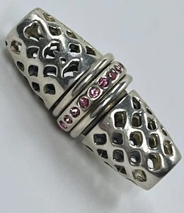 Chamilia Sterling Silver 925 Cheetah Pink Crystal Bead (1146) - Picture 1 of 6