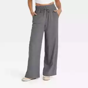 All In Motion Women's Active Light High-Rise Wide Leg Pants Dark Gray Size Small - Picture 1 of 12
