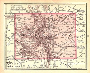 "COLORADO" Antique original map 1900 - Picture 1 of 1