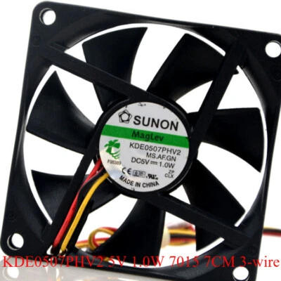 1pc SUNON KDE0507PHV2 5V 1.0W 7015 7CM 3-wire Cooling Fan NEW - Image 1 of 4