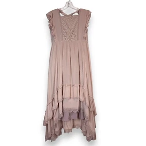 Joyfolie Mia Joy Pink Cassia Dress Prairie Lace Ruffles Boho Girl 14 - Picture 1 of 9