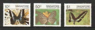 SINGAPUR 1982 MARIPOSAS COMP. JUEGO DE 3 SELLOS SC#387-389 COMO NUEVOS SIN USAR Foto 1 de 3