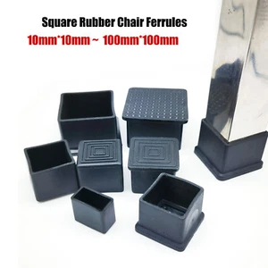 10mm-100mm Square Rubber Chair Table Feet Furniture Tube Leg End Cover Caps Cap - Picture 1 of 34