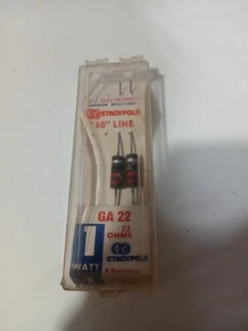 2 stackpole 1 watt carbon resistors. Ga 22 - Picture 1 of 1
