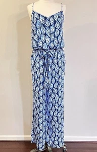 LILLY PULITZER High Tide Blue Conch Shell Racerback Belted Straight Jumpsuit S - Bild 1 von 7