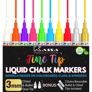 10-Pack Liquid Chalk Markers, Neon Multicolor, 10 pack - Picture 1 of 8