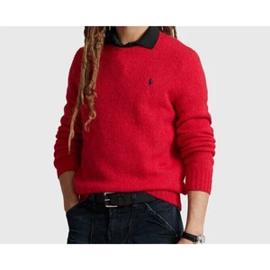NEW Polo Ralph Lauren Mens Fuzzy Wool, Alpaca Crewneck Sweater Red Pullover XL - Picture 1 of 5