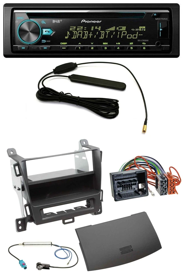 Pioneer CD MP3 AUX DAB USB Autoradio für Opel Zafira Tourer ab 12 jet black - Bild 1 von 4
