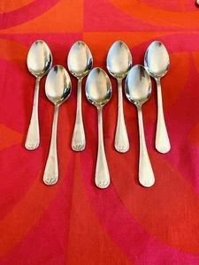 Wallace HOTEL Schilf & Band Schleife glänzend 18/10 7 Teelöffel 6 3/8" - Bild 1 von 6