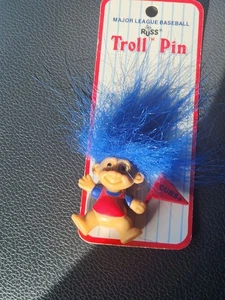 Russ Chicago Cubs Blue Hair Troll Figure Pin New - Picture 1 of 3