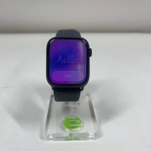 Unlocked Apple Watch Series 9 45MM Black Aluminum Blue Sport Loop MRMF3LW/A - Picture 1 of 5