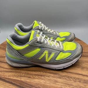 New Balance 990v5 Zapatos Mujer 9 B Mi Gris Amarillo Neón Correr Caminar Tenis - Imagen 1 de 8