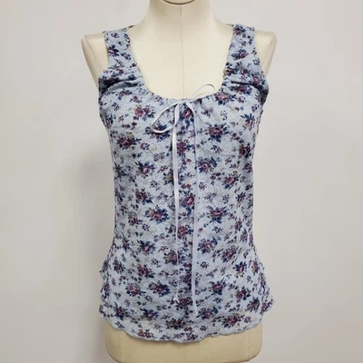 Sombra de ojos vintage para mujer malla floral coqueta top talla L hada delicada transparente Foto 1 de 4