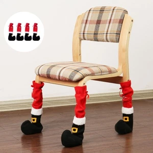 Polyester Christmas Chair Foot Covers Table Chair Leg - Picture 1 of 11
