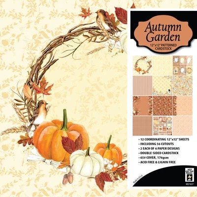 Autumn  12x12 Patterned Cardstock Scrapbook Paper Fall Leaves Craft - Image 1 of 2