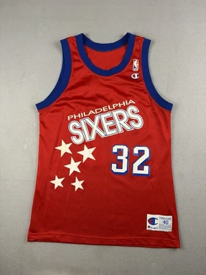 Vintage Champion Philadelphia 76ers Charles Barkley #34 Jersey Size 40 Red NBA - Image 1 of 4