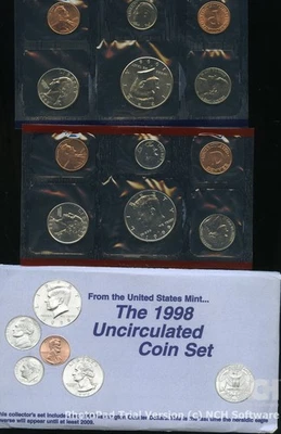 US Mint 1998 Uncirculated Coin Set Denver & Philadelphia OGP & COA - Image 1 of 2