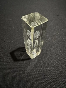Egyptian Laser Etched Glass Block Beveled PAPERWEIGHT 3D ORNAMENT - Picture 1 of 7