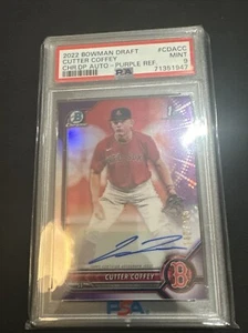 Cortador cromado Bowman Draft 2022 refractor púrpura café primer automático/250 PSA 9 - Imagen 1 de 2