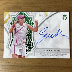 2024 Topps Royalty Tennis - IGA SWIATEK - Ambassador Auto AA-IS - Green #4/5 - Picture 1 of 20