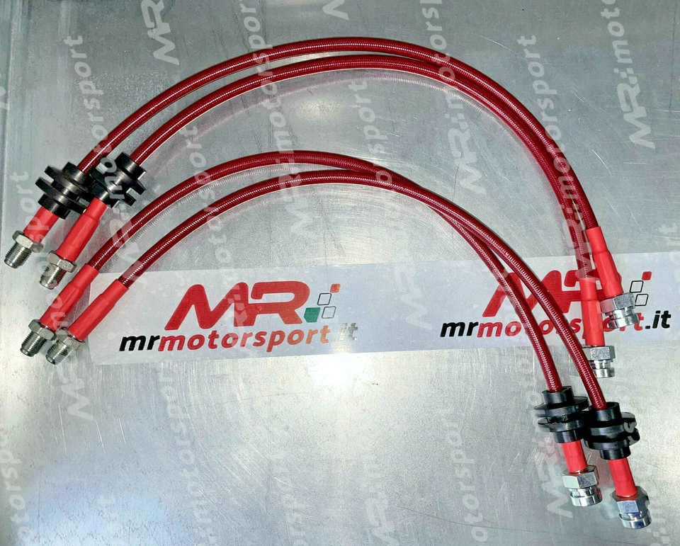 MRMOTORSPORT Kit 4 tubi freno aeronautici Alfa Romeo Giulietta 940 2010> treccia ROSSO STD