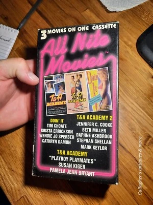 Very rare 80s T&A Academy 1 & 2 & Doin' It 3 movies on one cassette VHS All Nite - Image 1 of 4