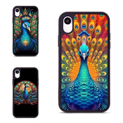 rainbow peacock For iPhone XS 11 12 13 14 15 16 Pro Max Anti scratch Cover - Image 1 of 4