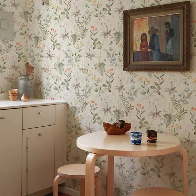 3/6/12.2M Jiffdiff Wallpaper Rolls Yellow Botanical Flower Removable Sticker - Image 1 of 4