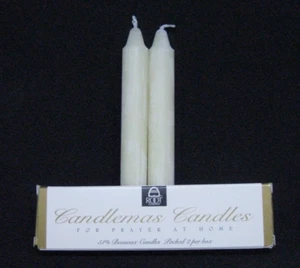 2 Velas Candelaria de Cera de Abeja Raíz De Colección Liturgia para Orar en Casa NUEVAS - Imagen 1 de 6