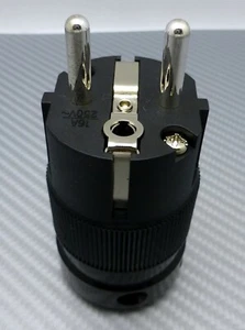 Nerve Audio NA360is-BLK Silver Schuko Power Cable Male Plug DIY Power Cord - Picture 1 of 6