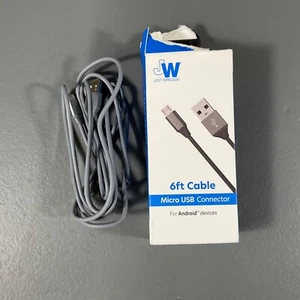 Just Wireless Durable 6 Ft. Micro USB Connector Cable for Android Devices Gray - Picture 1 of 24