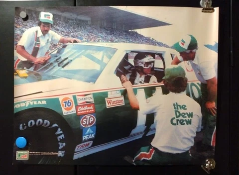 VINTAGE NASCAR DARRELL WALTRIP MOUNTAIN DEW RACING POSTER 22" X 17" DEW CREW Cover