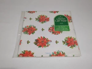 VINTAGE HALLMARK UNOPENED CHRISTMAS GIFT WRAP Poinsettia - Picture 1 of 3