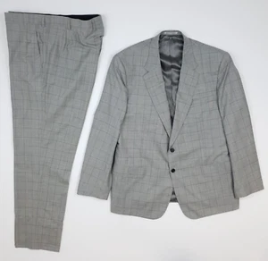 Traje Lutwyche 48 W42 Gris Cuadros 2 Piezas Hecho a Mano Sin Dobladillo Savile Row Inglaterra NUEVO - Imagen 1 de 24