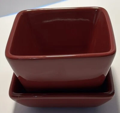 Pampered Chef Simple Additions Square Bowl Set Cranberry - Image 1 of 4