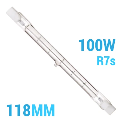 Satco S3431 S3166 100T3Q Clear 100W T3 118mm 120V Recessed SC Single Contact R7s - Image 1 of 4